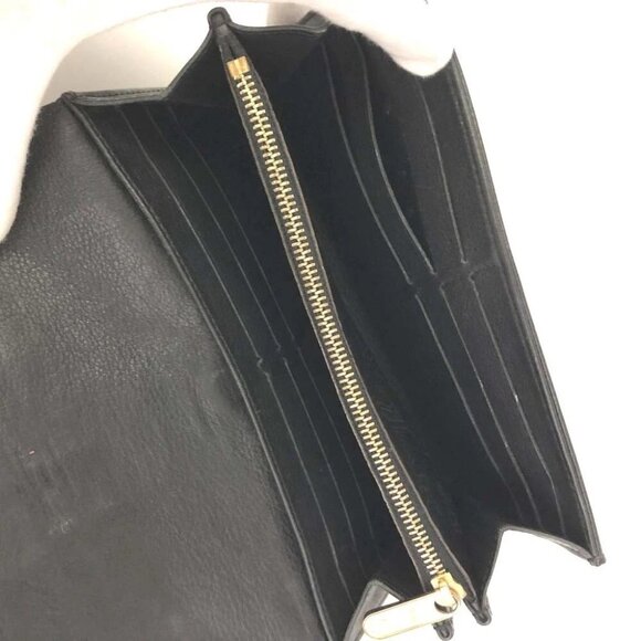 979236BX (L3) Authentic Louis Vuitton Wallet Long Black Monogram Mahina Luxury V - Picture 6 of 9